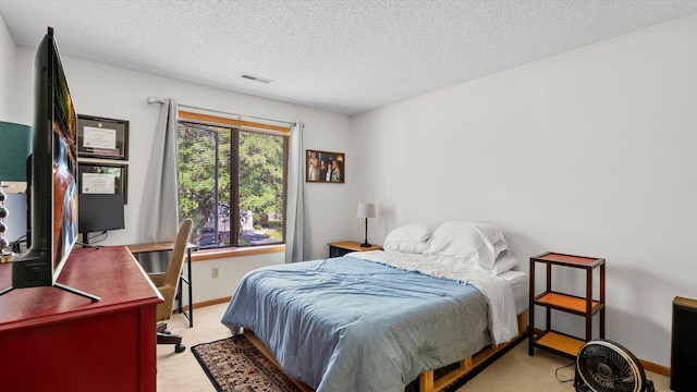 2606 Lake Court Dr, Mounds View, MN 55112 - bedroom with carpet flooring, a textured ceiling, a desk, and baseboards