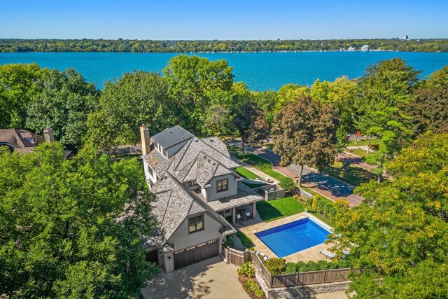 4601 Lake Harriet Pkwy, Minneapolis, MN 55419 - view from above of property with a pool area and a large body of water