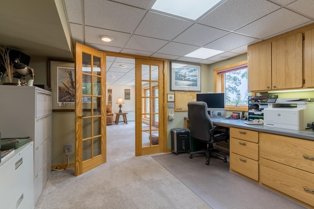 27766 County 37, Laporte, MN 56461 - office space featuring french doors, light carpet, and a drop ceiling