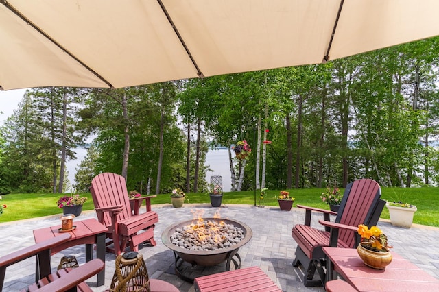 27766 County 37, Laporte, MN 56461 - view of patio featuring a fire pit