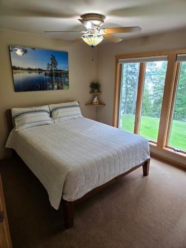27766 County 37, Laporte, MN 56461 - carpeted bedroom featuring multiple windows and a ceiling fan