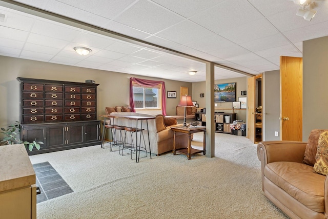 6449 151st St N, Hugo, MN 55038 - living room with light colored carpet and a drop ceiling