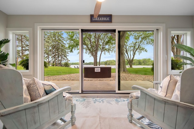 2311 Swan Dr, Mendota Heights, MN 55120 - sunroom featuring healthy amount of natural light and a water view