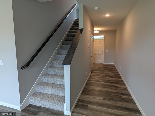 6785 104th St S, Cottage Grove, MN 55016 - stairway featuring wood finished floors and recessed lighting