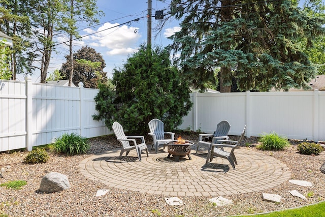 6233 4th Ave S, Richfield, MN 55423 - fenced backyard featuring a fire pit and a patio
