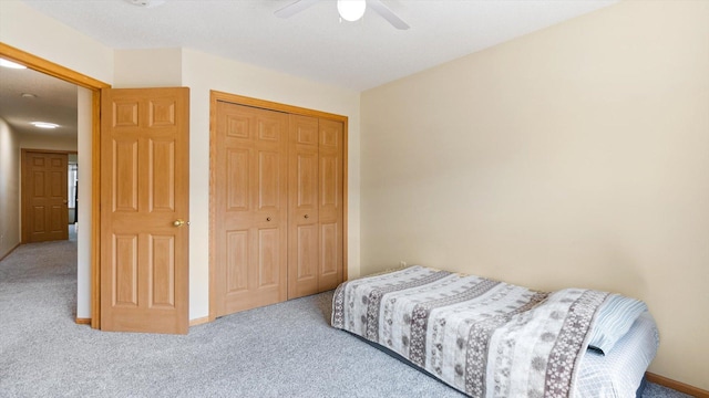 13749 Atrium Ave Unit 2303, Rosemount, MN 55068 - bedroom featuring carpet flooring, a closet, a ceiling fan, and baseboards