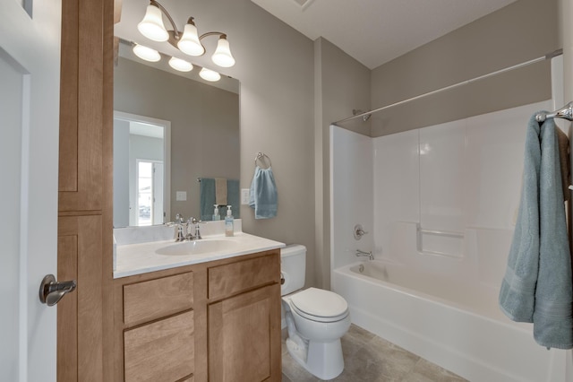 2605 Hanson Ave, Faribault, MN 55021 - bathroom with toilet, vanity, and  shower combination