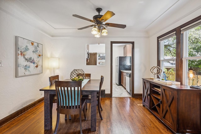 4545 5th Ave S, Minneapolis, MN 55419 - dining room with wood finished floors and a ceiling fan