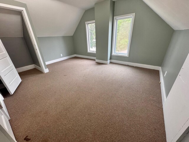301 Legion Field Rd, Marshall, MN 56258 - bonus room featuring vaulted ceiling, baseboards, and carpet floors