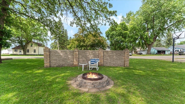 401 Main St, Osakis, MN 56360 - view of grassy yard featuring a fire pit