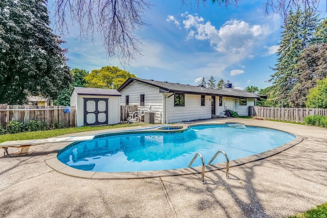 1000 Winston Cir, Mendota Heights, MN 55118 - view of swimming pool featuring a fenced backyard, cooling unit, and a patio area