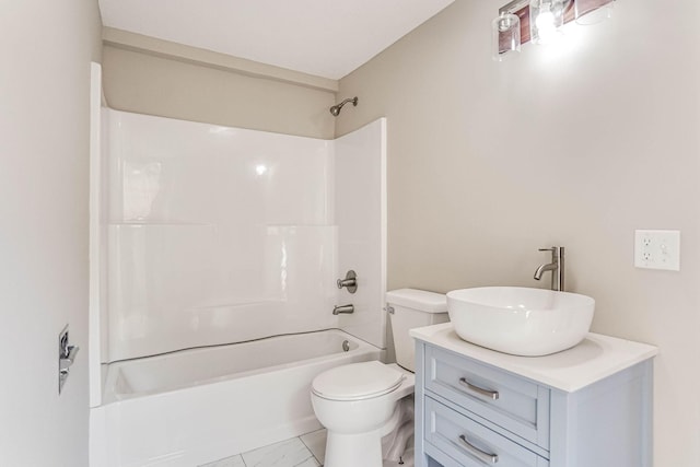 1000 Winston Cir, Mendota Heights, MN 55118 - bathroom featuring toilet, bathing tub / shower combination, vanity, and marble finish floors