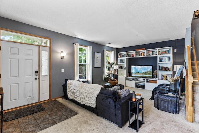 15359 Foliage Ave Unit 501, Apple Valley, MN 55124 - carpeted living area with a textured ceiling