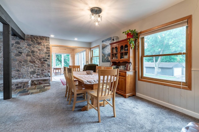 327 Channing Ave, Fergus Falls, MN 56537 - dining room featuring light colored carpet and a wainscoted wall