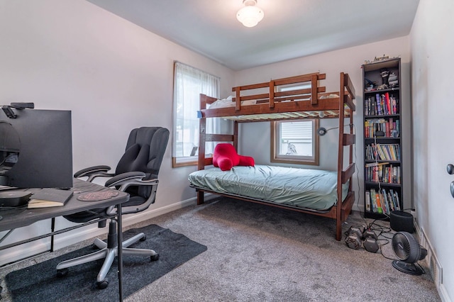 327 Channing Ave, Fergus Falls, MN 56537 - bedroom featuring carpet, multiple windows, and an office area