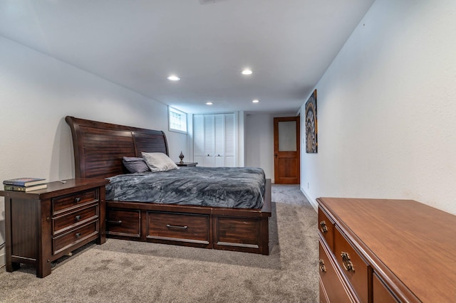 327 Channing Ave, Fergus Falls, MN 56537 - bedroom with light carpet, recessed lighting, and a closet