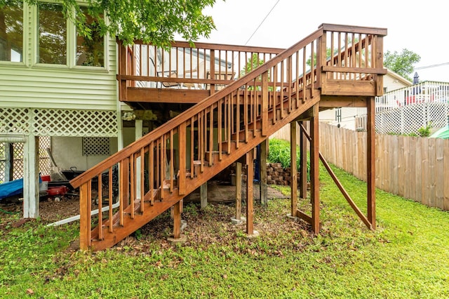 327 Channing Ave, Fergus Falls, MN 56537 - wooden deck with stairway