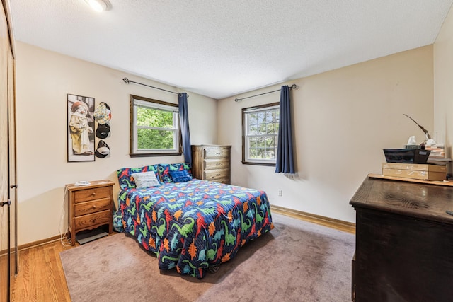 11788 65th Pl N, Maple Grove, MN 55369 - bedroom with a textured ceiling, baseboards, and wood finished floors
