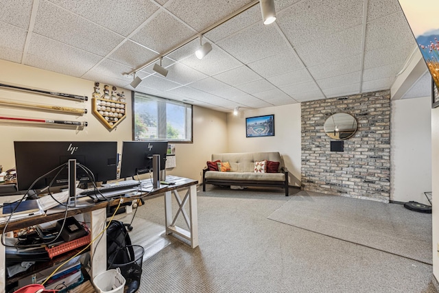 11788 65th Pl N, Maple Grove, MN 55369 - carpeted office with rail lighting and a paneled ceiling