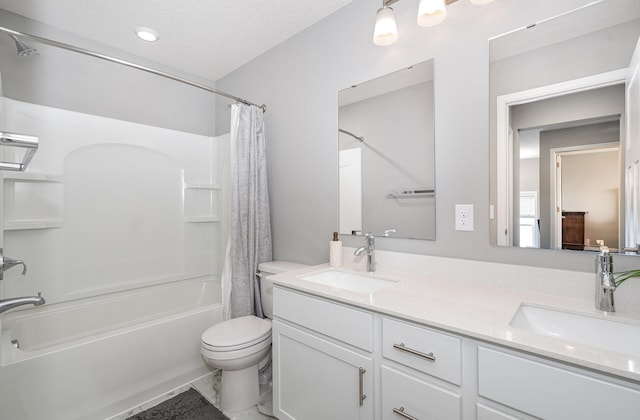 6016 Inskip Ave S, Cottage Grove, MN 55016 - full bath with shower / bathtub combination with curtain, double vanity, and toilet