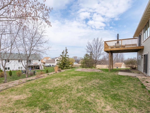 16850 Willowwood Cir SE, Prior Lake, MN 55372 - view of grassy yard featuring a wooden deck