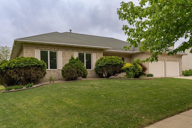 2310 Wilshire Ln NE, Rochester, MN 55906 - view of front of property with brick siding, driveway, a garage, and a front yard