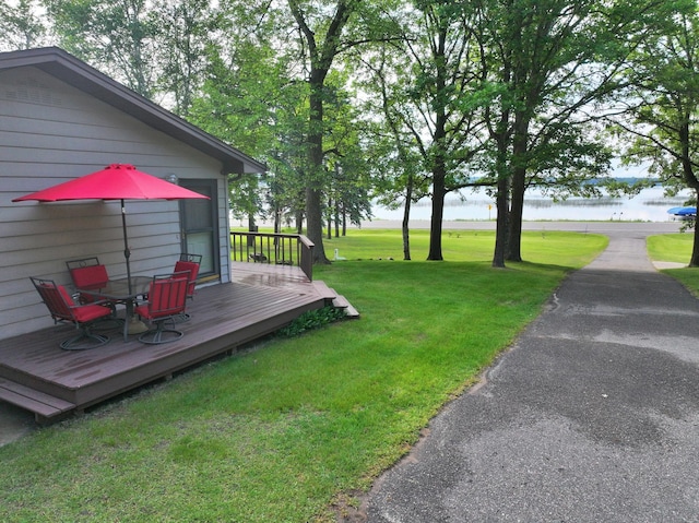 14070 County 18, Park Rapids, MN 56470 - view of grassy yard with a deck with water view