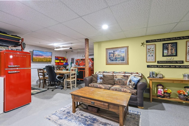 35301 Lily St NW, Springvale Twp, MN 55008 - living room featuring a paneled ceiling