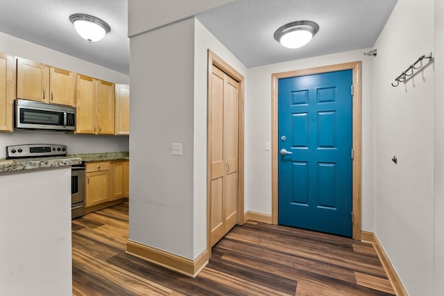 620 Main St N Unit 412, Stillwater, MN 55082 - foyer entrance featuring dark wood-style floors and a textured ceiling
