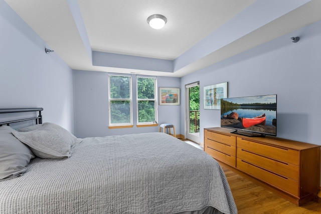 620 Main St N Unit 412, Stillwater, MN 55082 - bedroom featuring wood finished floors and a raised ceiling