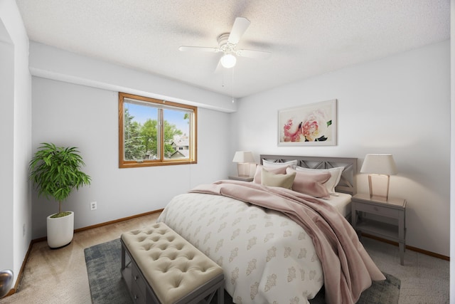 7813 111th St, Bloomington, MN 55438 - bedroom featuring carpet, a textured ceiling, and ceiling fan