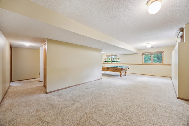 7813 111th St, Bloomington, MN 55438 - playroom with pool table, carpet flooring, and a textured ceiling