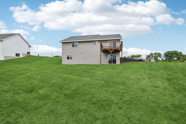 1019 188th St, Garfield Twp, WI 54009 - back of house with a lawn and a deck