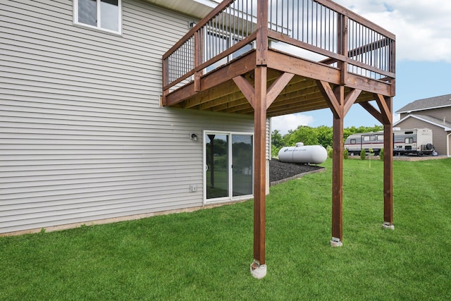 1019 188th St, Garfield Twp, WI 54009 - view of green lawn featuring a deck