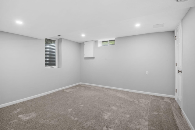5814 Ewing Ave N, Brooklyn Center, MN 55429 - basement featuring carpet floors and recessed lighting