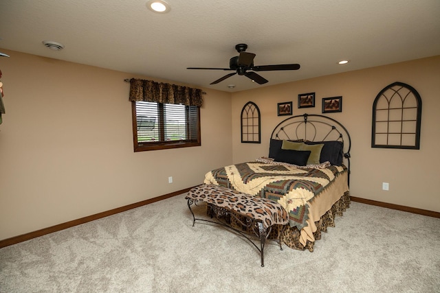 2238 Marvs Ln NE, Stewartville, MN 55976 - bedroom featuring carpet floors, baseboards, recessed lighting, and ceiling fan