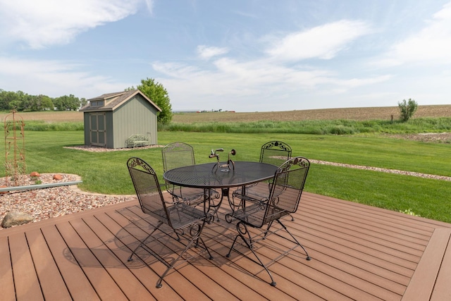 2238 Marvs Ln NE, Stewartville, MN 55976 - deck featuring outdoor dining space, a yard, and a rural view