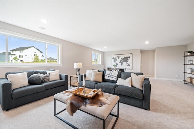4980 Kyla Way SE, Prior Lake, MN 55372 - living area featuring light colored carpet and recessed lighting