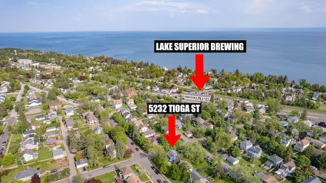 5232 Tioga St, Duluth, MN 55804 - aerial view of property's location featuring a nearby body of water and nearby suburban area