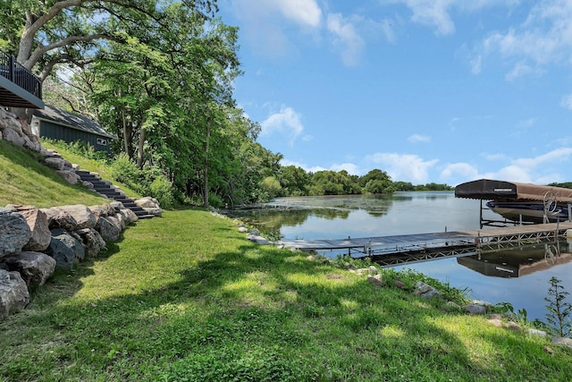 565 Brooks Lake Rd NW, Cokato, MN 55321 - dock with a water view and a lawn