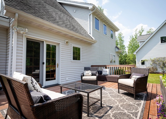 6220 Tischer Rd, Normanna Twp, MN 55804 - wooden deck featuring an outdoor hangout area