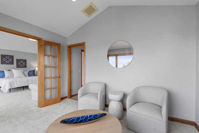 3868 Green Heights Trl SW, Prior Lake, MN 55372 - sitting room featuring lofted ceiling and carpet