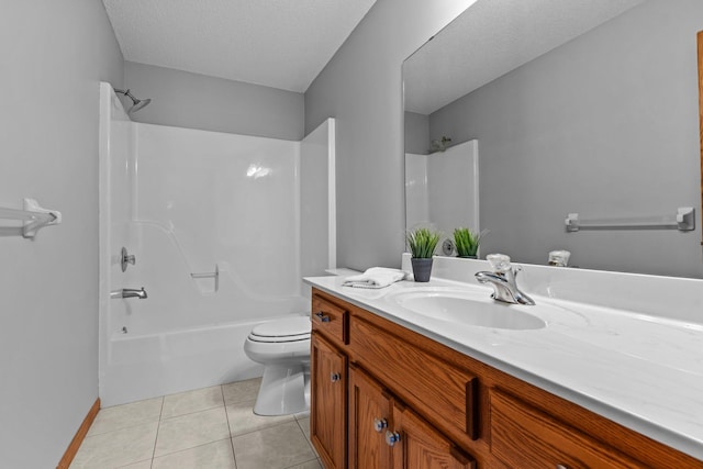3868 Green Heights Trl SW, Prior Lake, MN 55372 - full bathroom with vanity, shower / washtub combination, tile patterned floors, and a textured ceiling
