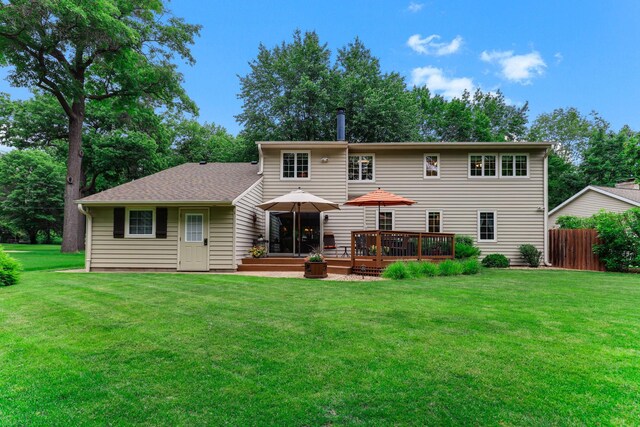 2657 Valley View Ln, New Brighton, MN 55112 - rear view of property with a wooden deck