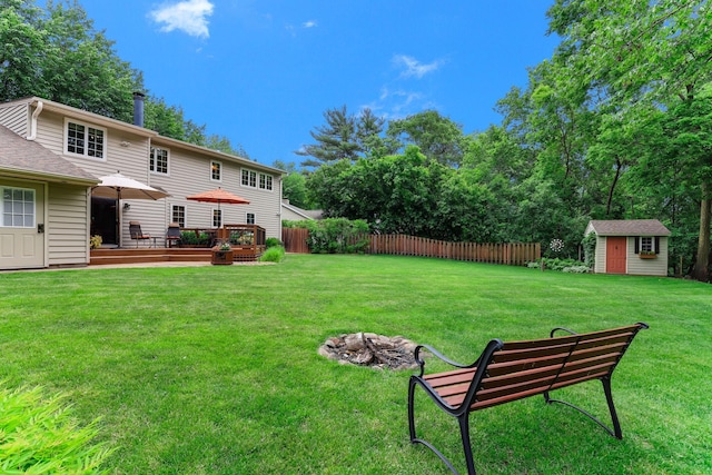 2657 Valley View Ln, New Brighton, MN 55112 - view of yard with a shed and a wooden deck