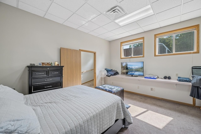 132 Middle School Dr, Saint Croix Falls, WI 54024 - carpeted bedroom with a paneled ceiling and baseboards