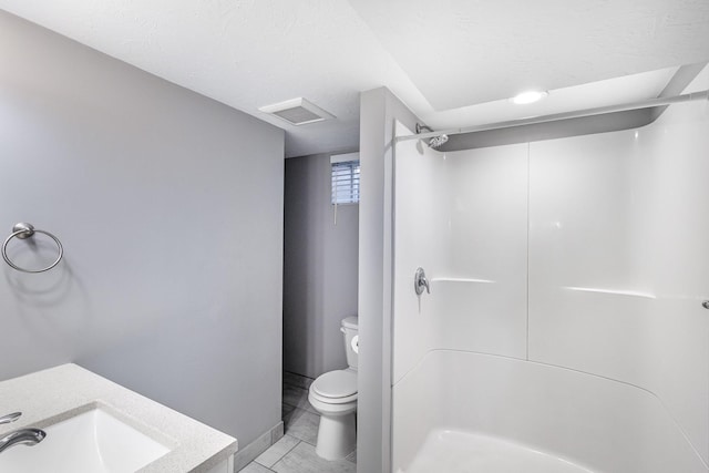 3101 Texas Ave S, Saint Louis Park, MN 55426 - bathroom with a shower, vanity, and tile patterned floors
