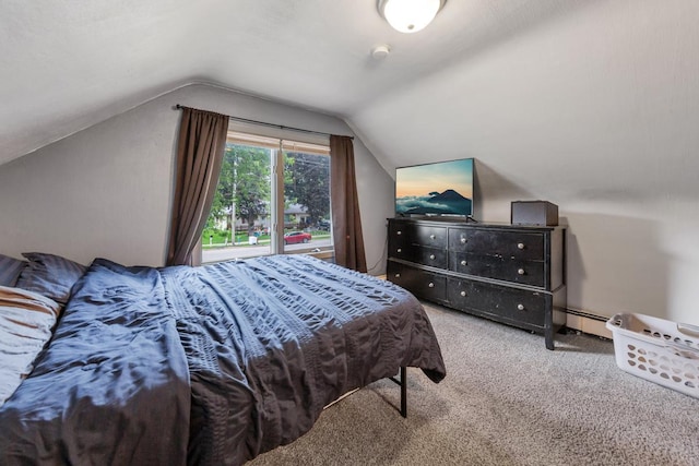 1039 9th Ave SW, Faribault, MN 55021 - carpeted bedroom featuring vaulted ceiling and a baseboard heating unit