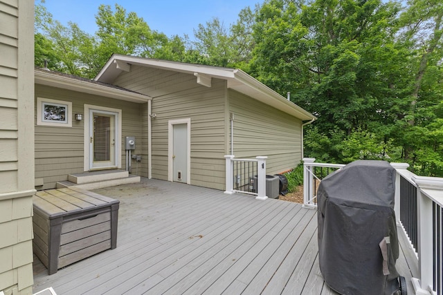 10390 Fenner Ave SE, Franklin Twp, MN 55328 - wooden deck featuring grilling area