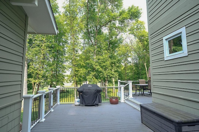 10390 Fenner Ave SE, Franklin Twp, MN 55328 - wooden terrace featuring grilling area